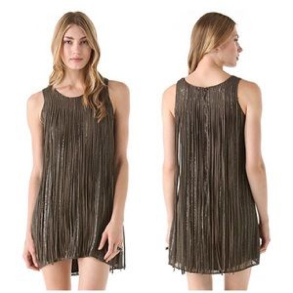 Parker cocktail dress with sequins and fringe